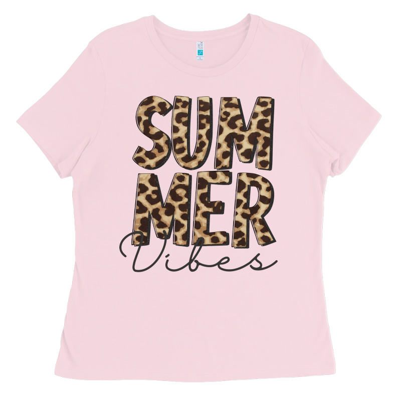 Summer Vibes Leopard Ladies Tee by CowCowDesign | Teevron