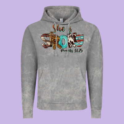 She Is Strong Proverbs 31 25 Vintage Hoodie Designed By Fadigitalartstudio