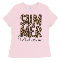 Bubblegum Pink summer vibes leopard Ladies Tee - CowCowDesign