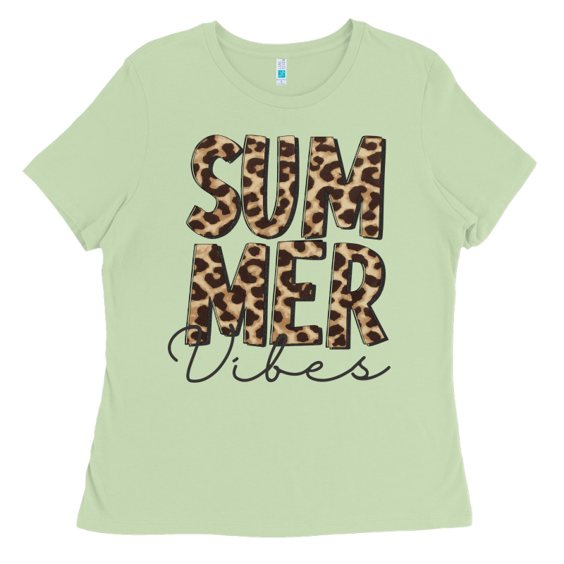 Summer Vibes Leopard Ladies Tee by CowCowDesign | Teevron