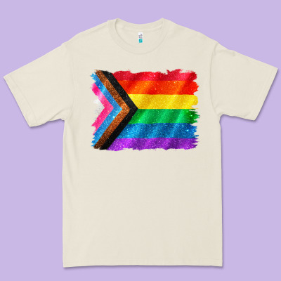 Pride Flag Background Premium Tee Designed By Cowgirlartshop