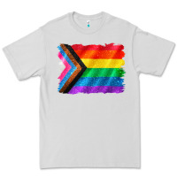 Dove Grey Pride flag background Premium Tee - CowGirlArtShop
