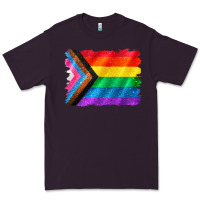 Plum Pride flag background Premium Tee - CowGirlArtShop