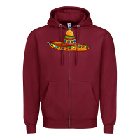 Burgundy sombrero Zipper Hoodie - AdoDesignShop