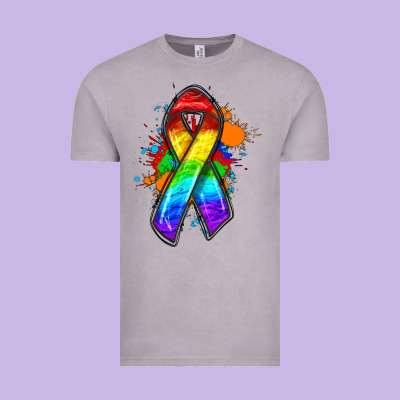 Pride Ribbon Vintage Tee Designed By Fadigitalartstudio