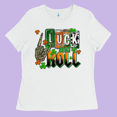 St. Patrick's Luck And Roll Ladies Tee Designed By Oliviacreatesart