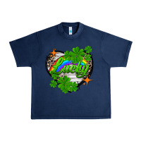 Navy lucky heart St. Patricks Day Urban Heavy Tee - FaDigitalArtStudio