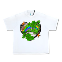 White lucky heart St. Patricks Day Urban Heavy Tee - FaDigitalArtStudio