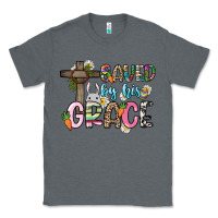 Charcoal Heather Saved by his grace Easter Day Classic Tee - HowdyJamesFarm