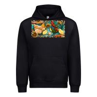 Black Chicken rooster and chicks with leopard Urban Hoodie - RanaPortraitStore