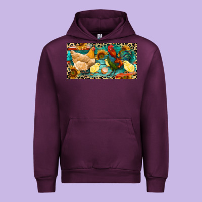 Chicken Rooster And Chicks With Leopard Urban Hoodie Designed By Ranaportraitstore