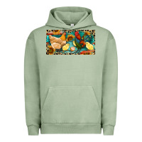 Pigment Oil Green Chicken rooster and chicks with leopard Urban Hoodie - RanaPortraitStore