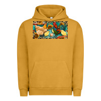 Pigment Peanut Butter Chicken rooster and chicks with leopard Urban Hoodie - RanaPortraitStore