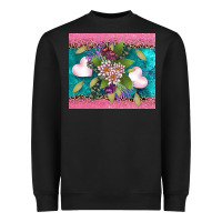 Black v.d flowers and hearts Heavyweight Sweatshirt - AdoDesignShop