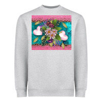 Heather Grey v.d flowers and hearts Heavyweight Sweatshirt - AdoDesignShop