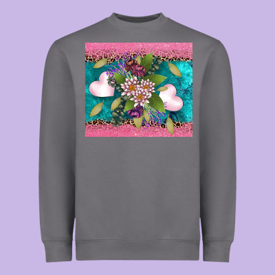 V.d Flowers And Hearts Heavyweight Sweatshirt Designed By Adodesignshop