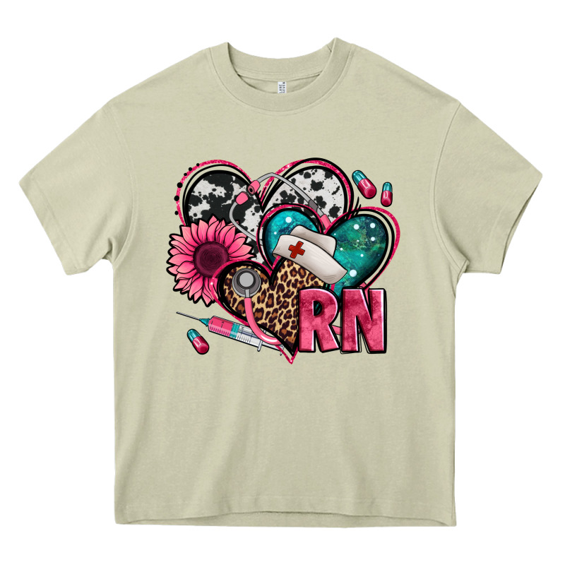 Rn Registered Nurse Hearts Heavy Core Tee by Jasminsmagicworld | Teevron