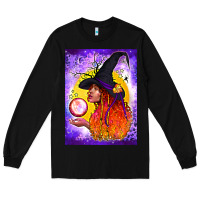 Black witch with crystal ball air freshener Long Sleeve Tee - BundleAndBundleShop