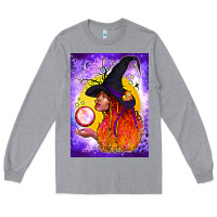 Heather Grey witch with crystal ball air freshener Long Sleeve Tee - BundleAndBundleShop