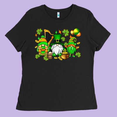 St. Patrick's Day Gnomes Ladies Tee Designed By Oliviacreatesart