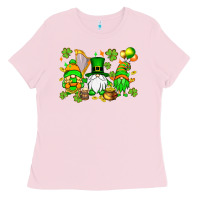 Bubblegum Pink St. Patrick's Day gnomes Ladies Tee - OliviaCreatesArt