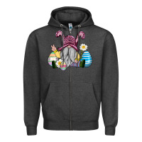 Charcoal Heather easter gnome with eggs Zipper Hoodie - AdoDesignShop