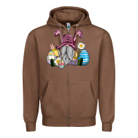 Chestnut easter gnome with eggs Zipper Hoodie - AdoDesignShop