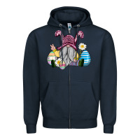 Navy easter gnome with eggs Zipper Hoodie - AdoDesignShop