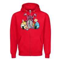 Red easter gnome with eggs Zipper Hoodie - AdoDesignShop