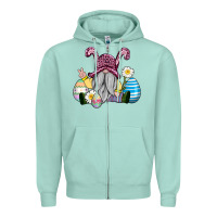 Seafoam easter gnome with eggs Zipper Hoodie - AdoDesignShop