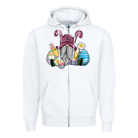 White easter gnome with eggs Zipper Hoodie - AdoDesignShop