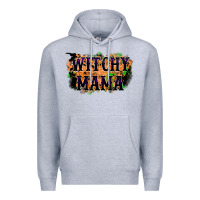 Heather Grey witchy mama Premium Hoodie - RacoonDesign