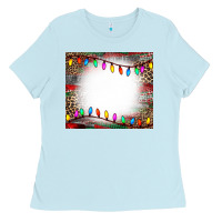 Baby Blue christmas bleach effect tumler Ladies Tee - CowCowDesign