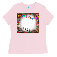 Bubblegum Pink christmas bleach effect tumler Ladies Tee - CowCowDesign