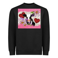 Black lotus heart cow valentine Heavyweight Sweatshirt - AdoDesignShop