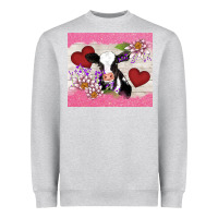 Heather Grey lotus heart cow valentine Heavyweight Sweatshirt - AdoDesignShop