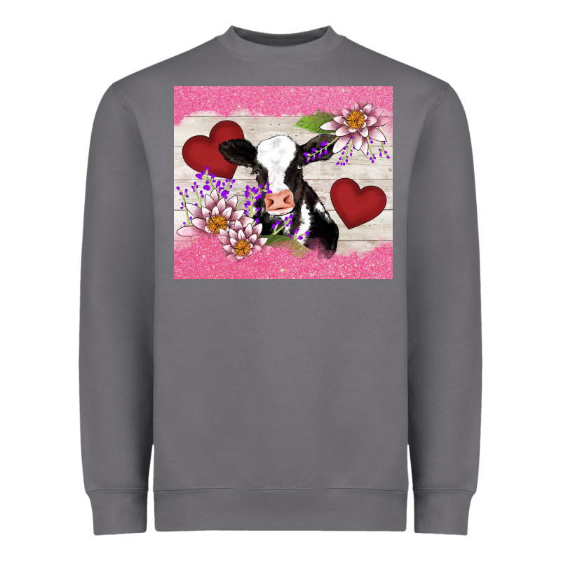Lotus Heart Cow Valentine Heavyweight Sweatshirt by AdoDesignShop | Teevron