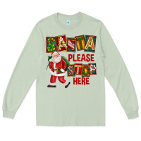 Matcha Santa Please Stop Here Long Sleeve Tee - FaDigitalArtStudio