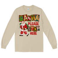 Mushroom Santa Please Stop Here Long Sleeve Tee - FaDigitalArtStudio