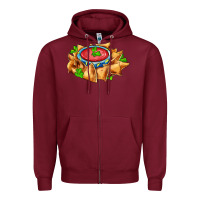 Burgundy nacho Zipper Hoodie - AdoDesignShop