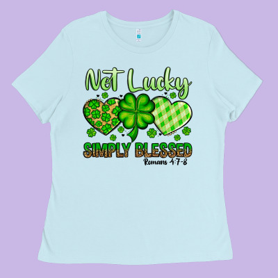 St. Patrick's Not Lucky Simply Blessed Ladies Tee Designed By Oliviacreatesart