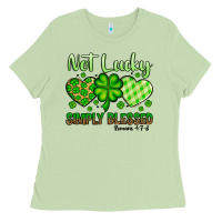 Matcha St. Patrick's Not lucky simply blessed Ladies Tee - OliviaCreatesArt
