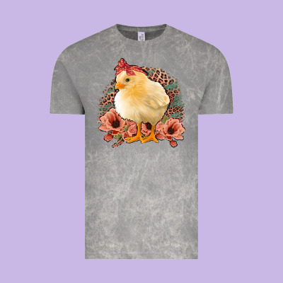 Chick With Flowers Feopard Vintage Tee Designed By Jasminsmagicworld