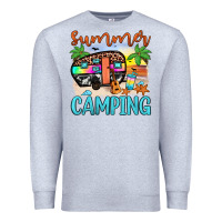 Heather Grey summer camping Premium Sweatshirt - JahusDesignShop