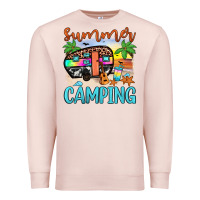Pale Pink summer camping Premium Sweatshirt - JahusDesignShop