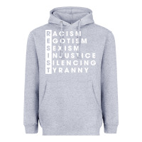 Heather Grey resist   political resistance Heavyweight Hoodie - baoMotion