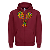 Burgundy mexican maracas Zipper Hoodie - AdoDesignShop