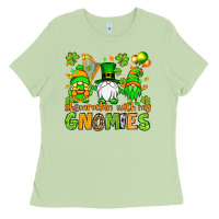 Matcha St. Patrick's Day shamrockin' with my gnomies Ladies Tee - OliviaCreatesArt