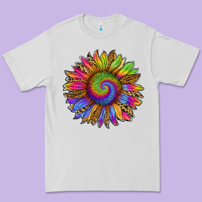 Tie Dye Sunflower Premium Tee Designed By Ranaportraitstore