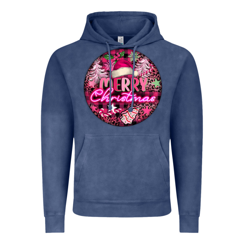 Pink Merry Christmas Vintage Hoodie by FaDigitalArtStudio | Teevron